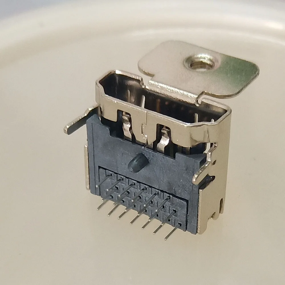 2-10PCS HDMI Socket HD TV Interface HDMI Female 19p Three Row Straight Plug with Screw Hole 2 Fixed Feet