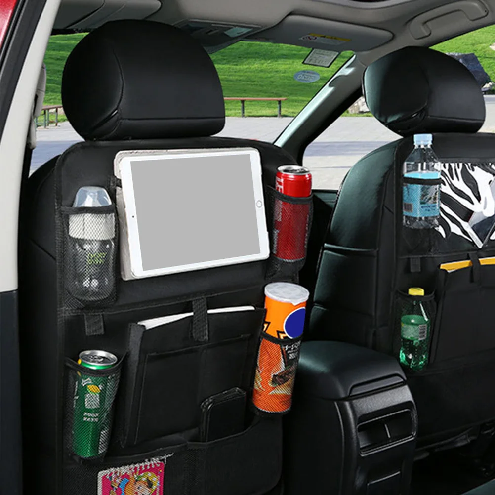 

Многофункциональная сумка для хранения на заднем сиденье автомобиля, черный карман из ткани Оксфорд, органайзер для предметов первой необходимости для путешествий, прочная аккуратная среда, авто