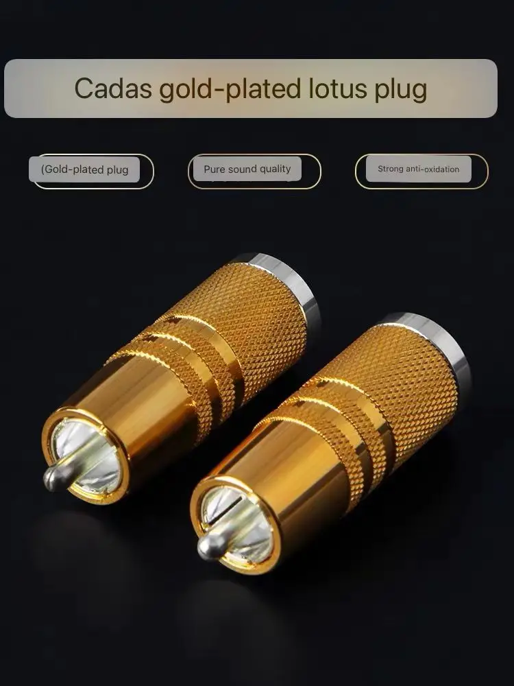 Cardas Gold-plated Lotus Plug Fever Audio HiFi Coaxial Audio Signal Line RCA Plug DIY Cable Terminal Send logo heat shrink tube