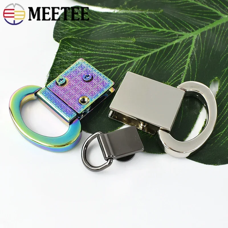 Meetee 5/10/20Pcs Bag Strap D Ring Side Cilp Metal Buckle Chain Handbag Connector Rivet Clasp Screw Snap Hook Hardware Sewing