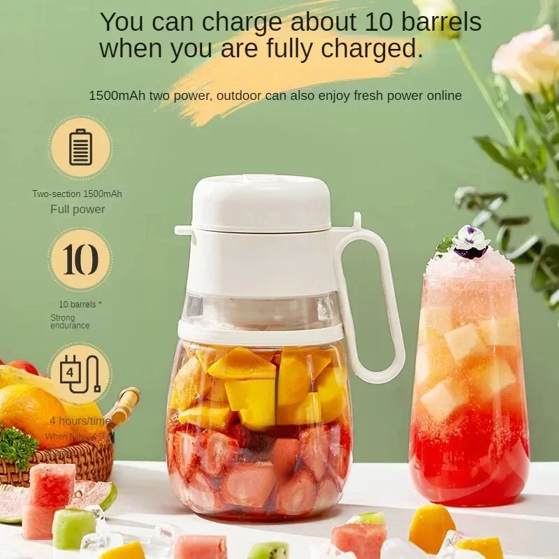 Juicer listrik portabel dengan 12 pisau dan cangkir jus 1000ml untuk menghancurkan es dan mencampur buah