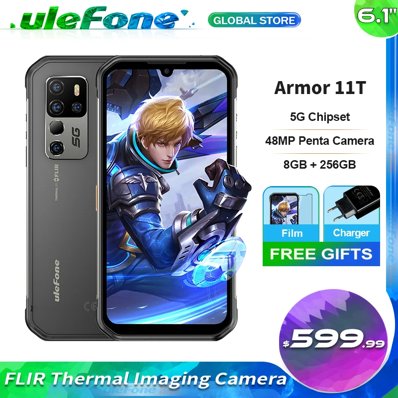 Ulefone Armor 11T 8 Гб + 256 Гб 5G Rugged Thermal lmaging FLIR 5200 мАч Android 11 Dimensity 800 глобальная версия