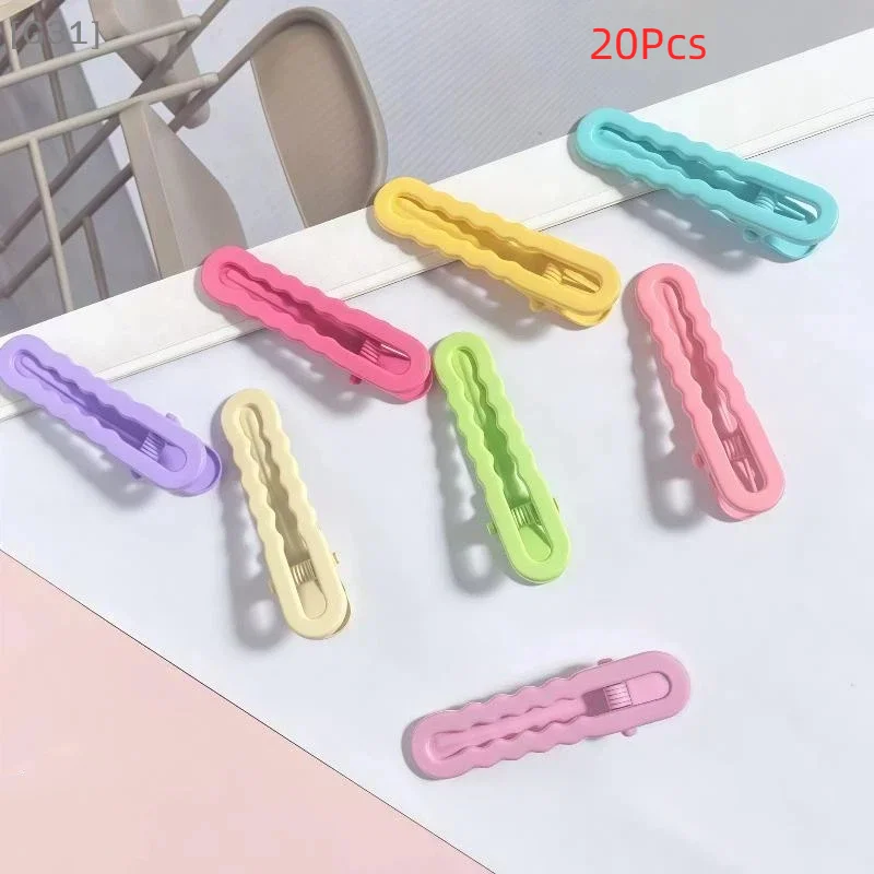20pcsCandy Color Hair Clips Metal Hollow Wave Hairpin For Women Girls DIY Bangs Side Clip Makeup Hair Styling Accessories[G31]