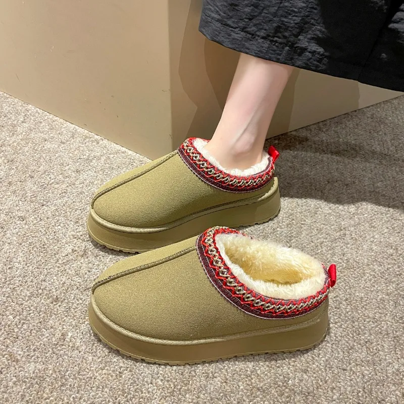 2024 Women's Tasman Slippers Platform Mini Boots Short Ankle Boot Fur Fleece Lined Sneakers House Slippers Faux Suede Leather