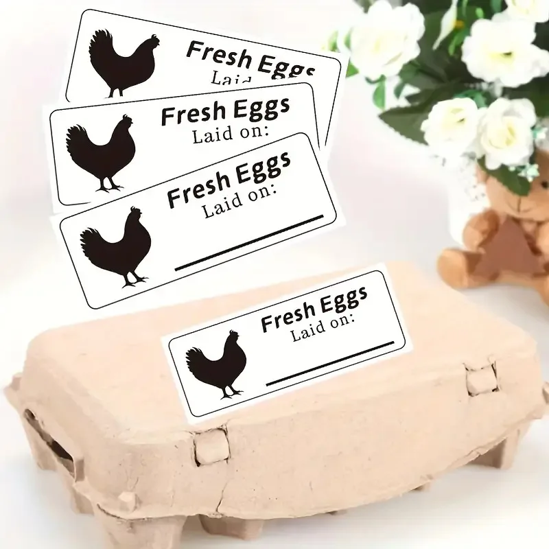 20 Sheets Per Pack, 6 Stickers Per Sheet, 1.18*3.5in Sticker Size, Egg Carton Date Labels, Farm Fresh Egg Date Marking Labels, F