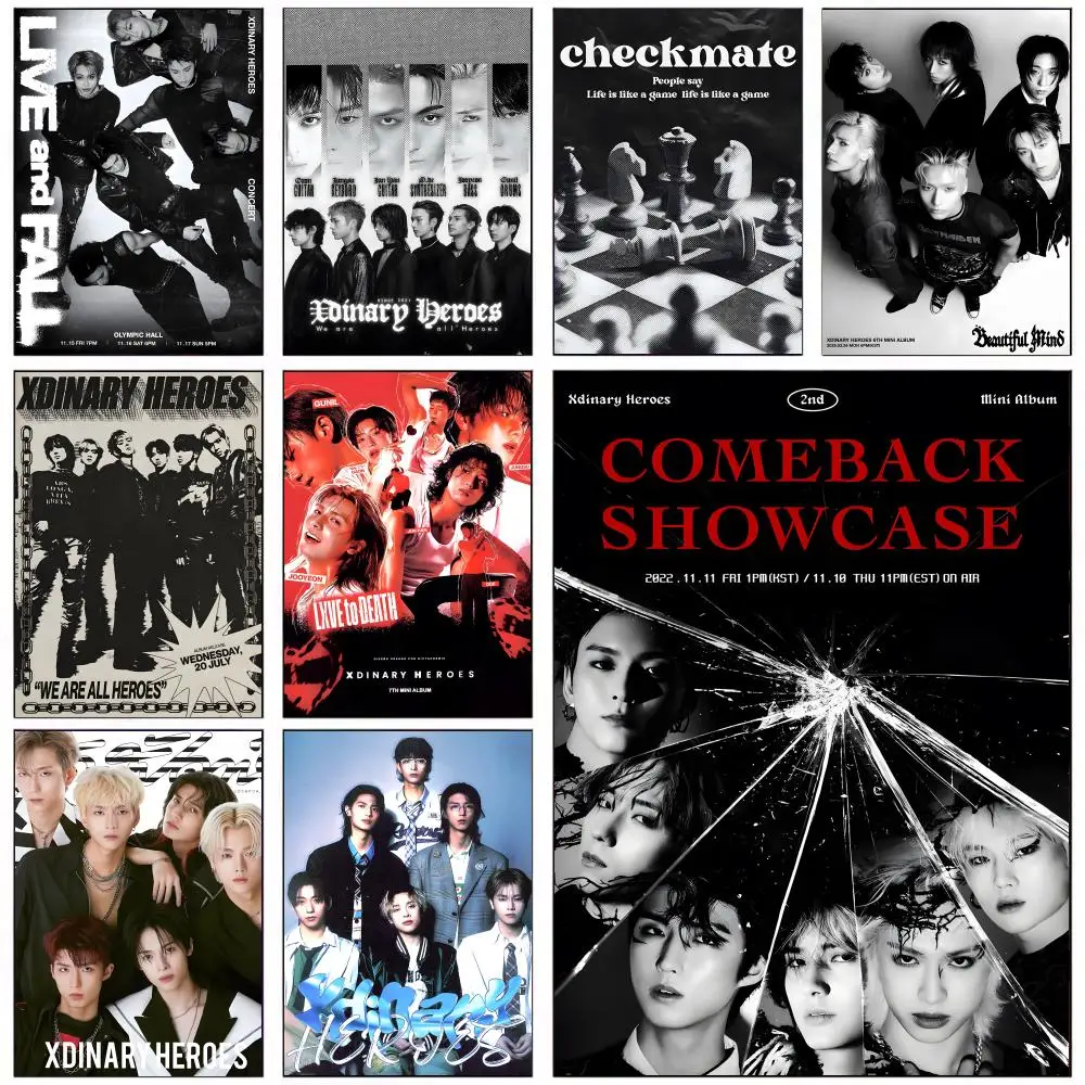 Póster de banda de héroes x-xdinary de música, pegatina de pared extraíble, Mural artístico autoadhesivo para el hogar, oficina, sala de estar, comedor, decoración de pared