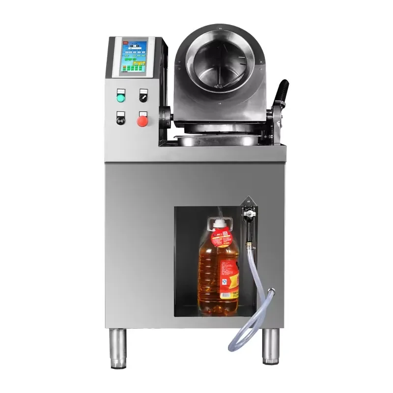 Hotel Fully Automatic 50L Stainless Steel Dual Fuel Microcomputer Electromagnetic Cooking Drum Type Wok