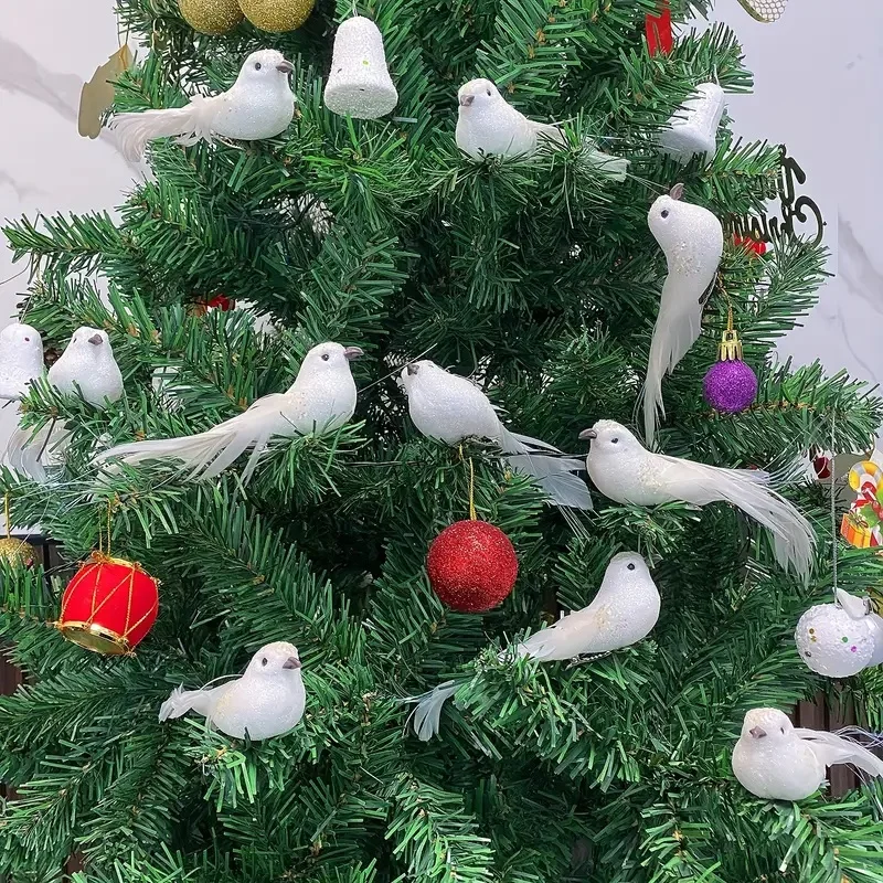 LUSQI Christmas Decoration Bird Set 12/24 PCS Party Wedding Decoration Home DIY Ornaments Christmas Tree Hangings/Gifts
