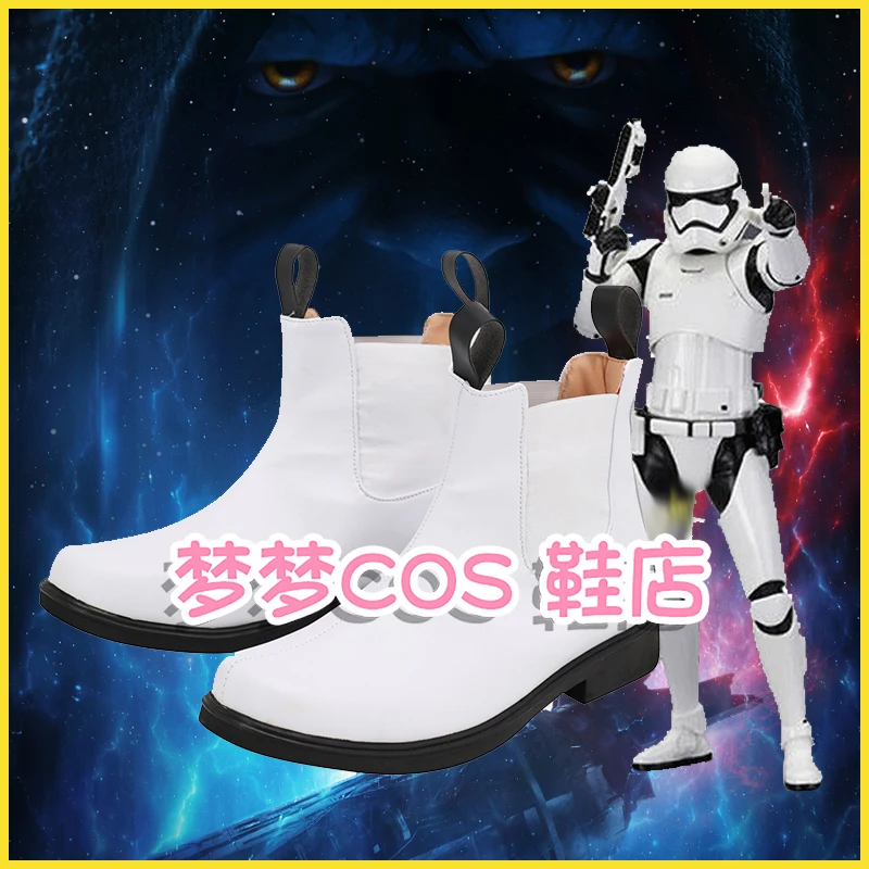 أحذية Wan Fantasy Imperial Cosplay Stormtrooper للبالغين، أحذية Stormtrooper باللون الأبيض