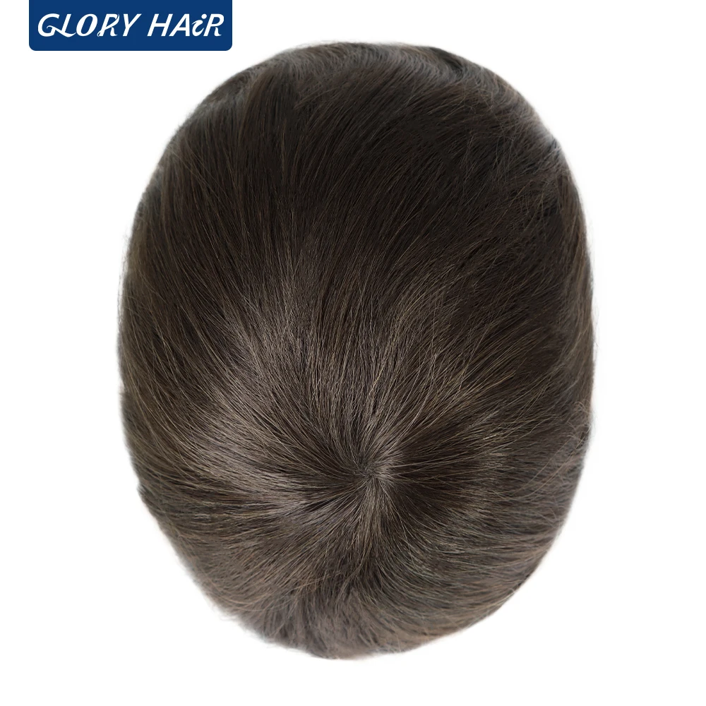 Gloryhair RF Injection Men\'s Capillary Prosthesis Men Toupee Hair Man Wig Free Shipping Wig Male Free Shipping to Brazil