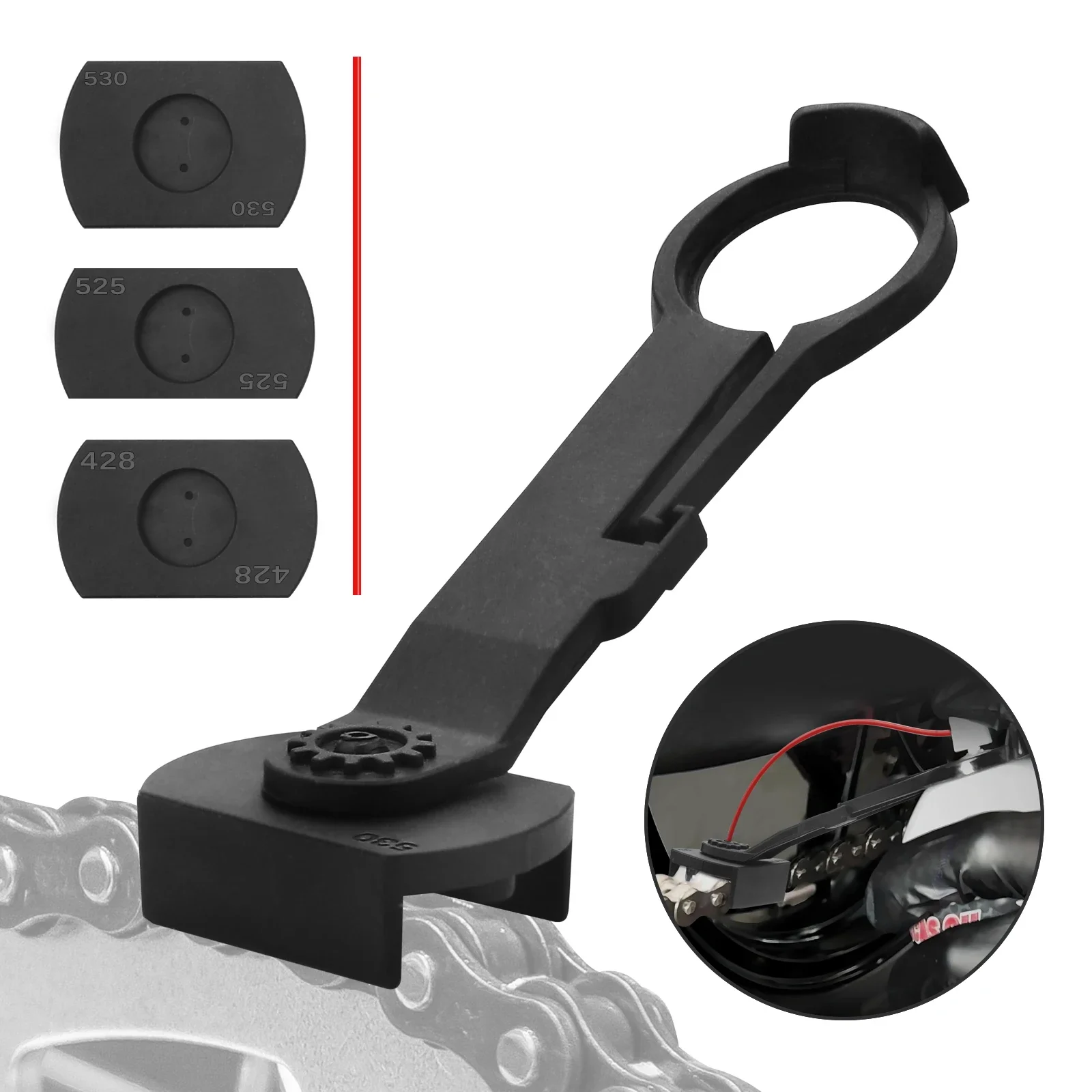 

Motorcycle Bicycle Chain Lube Applicator,Mess-Free Wax/Degreaser For 525 530 428 Chains Universal Fits Any Can w/Lock Lever