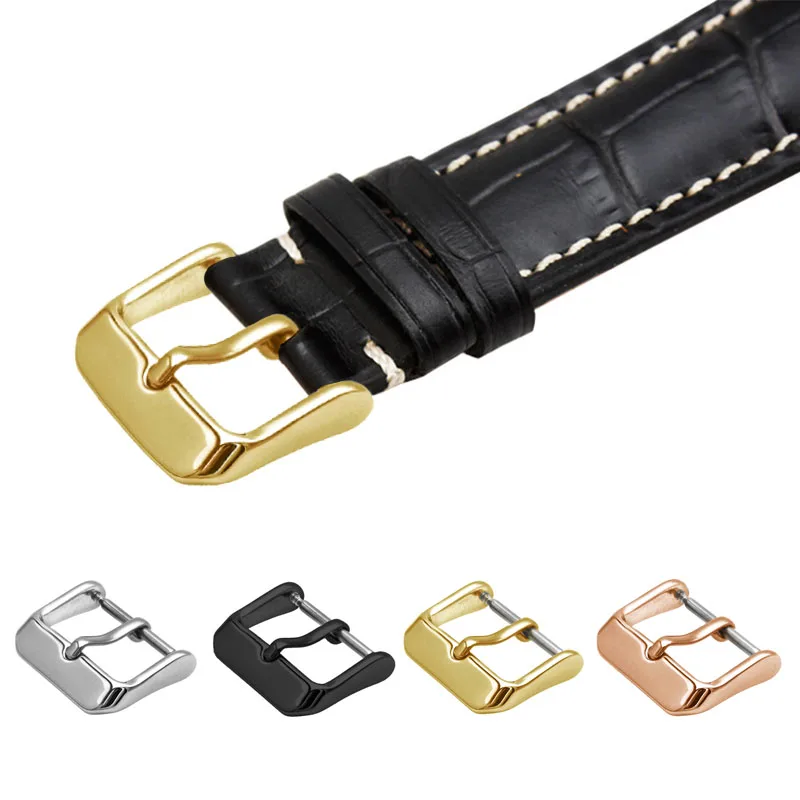 

Metal Watch Band Buckle12 14 16 18 19 20 22mm Men Women Watchband Strap Black Gold Silver Steel Clasp Leather Buckle Accessories