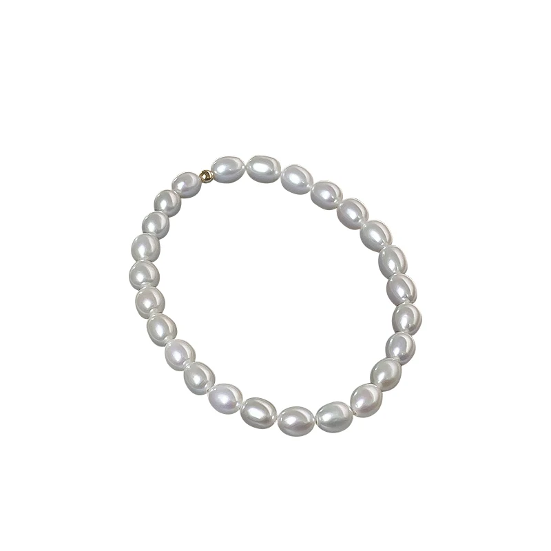 

14K bag of gold beads, natural freshwater strong light, high quality goose egg pearl bracelet, light luxury jewelry for women