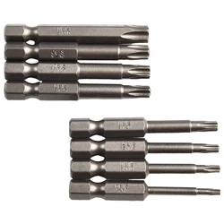 8pcs Torx Screwdriver Bit Five-pointed Star 50mm Length Alloy Steel For Electric Screwdrivers Screwdrivers Drills Hand Tool