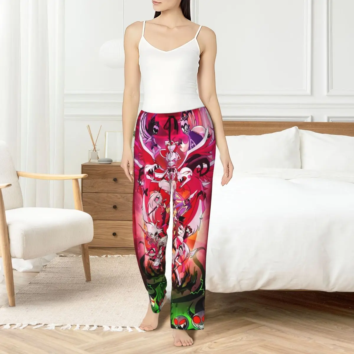 

Custom Hazbins Hotels Pajama Pants for Women Anime Sleepwear Lounge Sleep Bottoms Stretch with Pockets