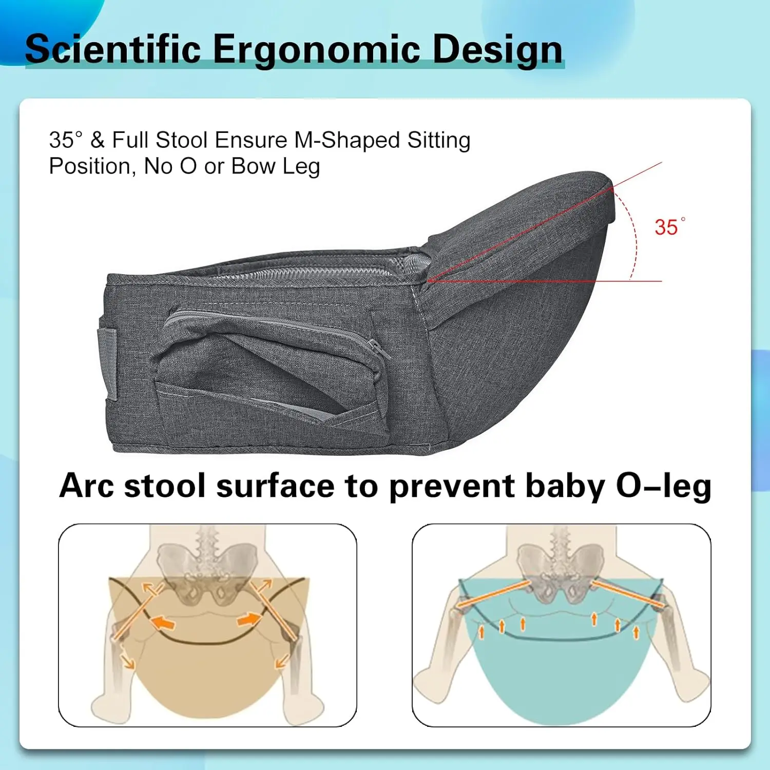 Baby Hip Seat Carrier Adjustable Waist Stool Infant Carrier Ergonomic Baby Waist Seat For Toddler Travel Outdoor