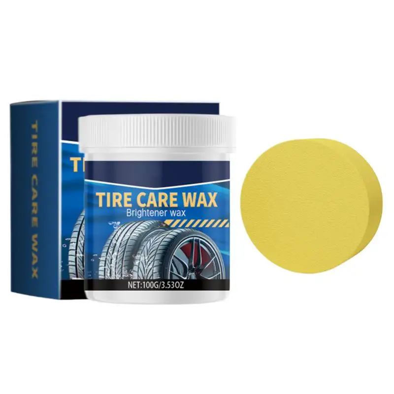 Tyre Dressing Paste 100g Car Tire Dressing Polish Wax For Cleaning Tyre Stain Remover Sponge Included For Car Tire High Gloss