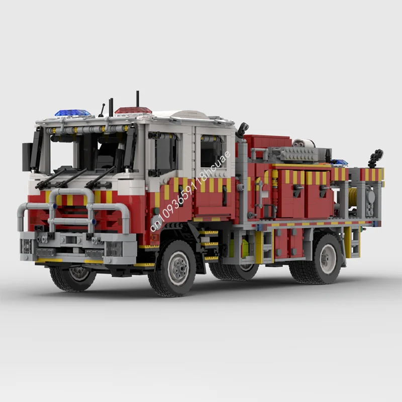 3701 pz MOC Australiano Rural Cisterna Camion dei pompieri Modello Building Blocks Giocattoli Assemblare Regali di Natale Creativi Idea Mattoni Per Bambini