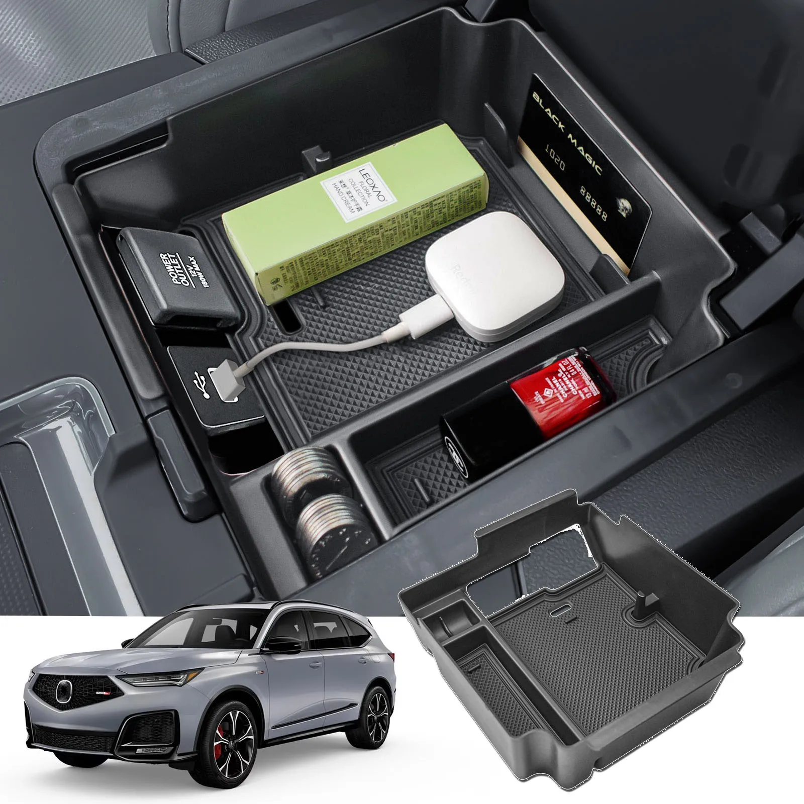 

Center Console Organizer Tray For 2025 Acura MDX Armrest Box Storage Tray Interior Car Secondary Center Console Box Accessories