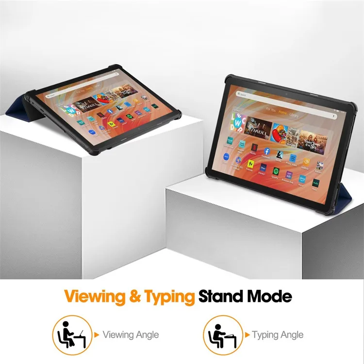 Für Fire HD 10 23 Dreifach faltbare Schutzhülle mit Schlafmodus-Funktion und Displayschutz – Detail 3