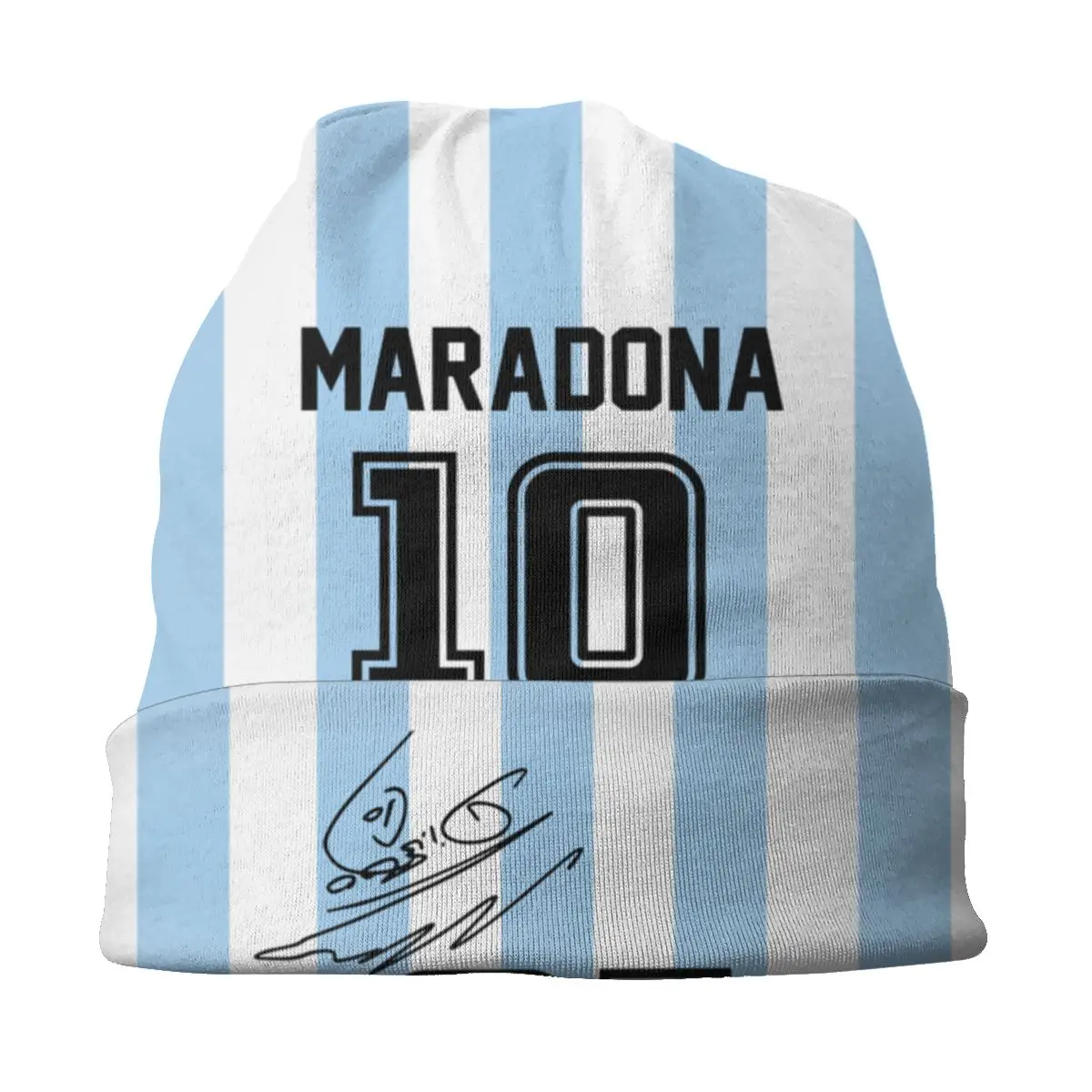 Custom Hip Hop Winter Men Knitted Hats Unisex Argentina Soccer Legend D10s Diego Maradona Skullies Beanies Caps Bonnet Hats