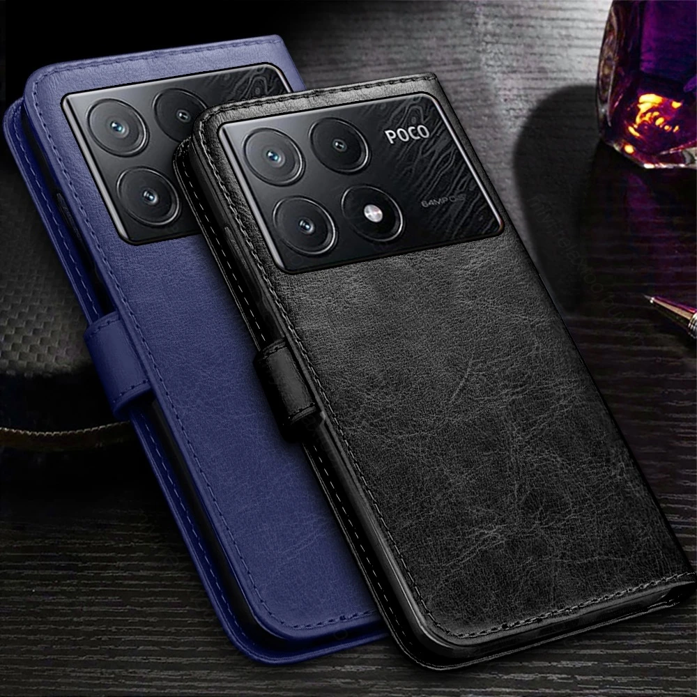 Built-in Card Slot Wallet Flip Leather Case For Xiaomi PocoX6 Poco X6 X 6 Pro 5G Magnetic Holder Book Coque Poko Little X6Pro 5G