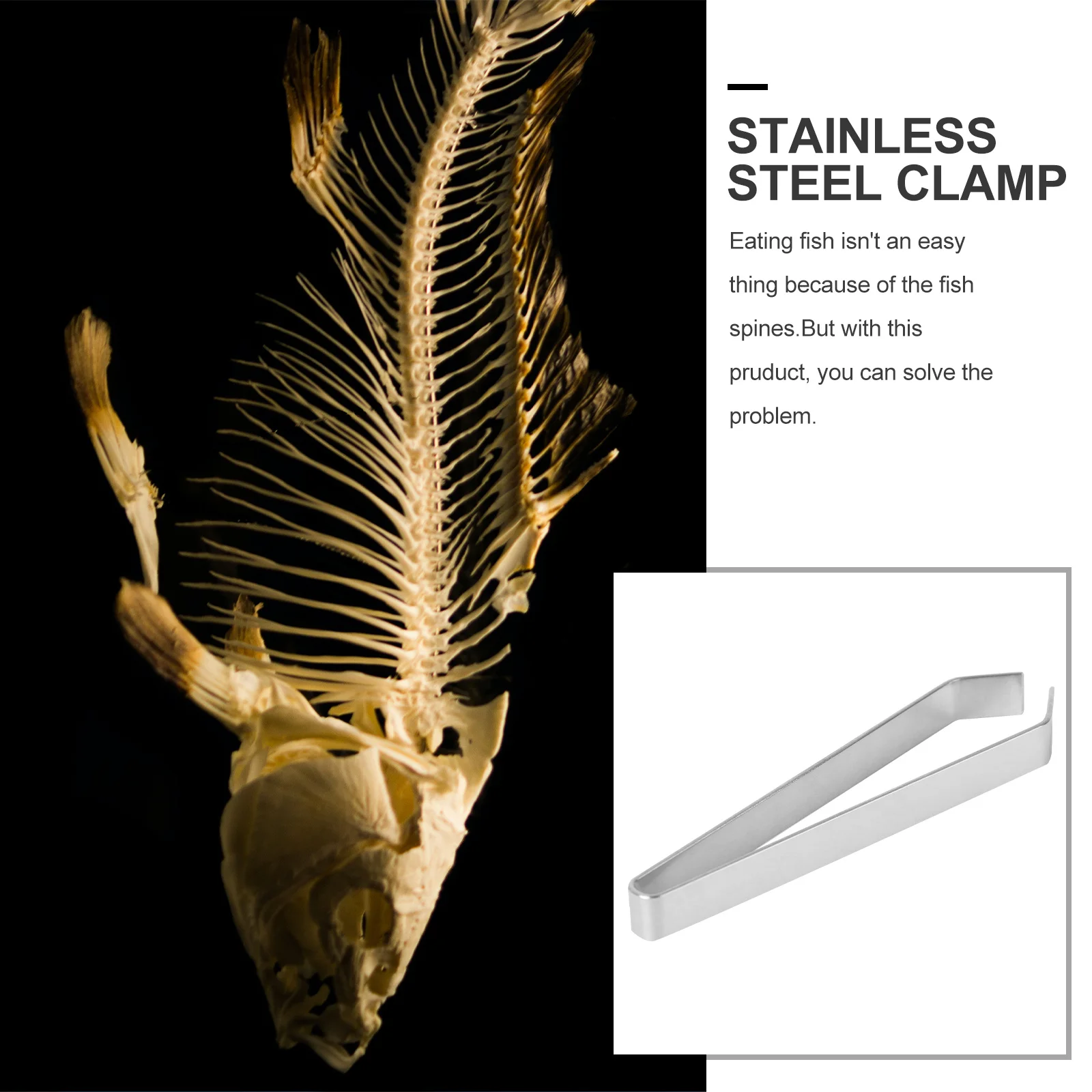 

403 Stainless Steel Fish Bone Tweezer Non-Slip Stainless Fish Bone Remover Seafood Puller Pincer Rustproof