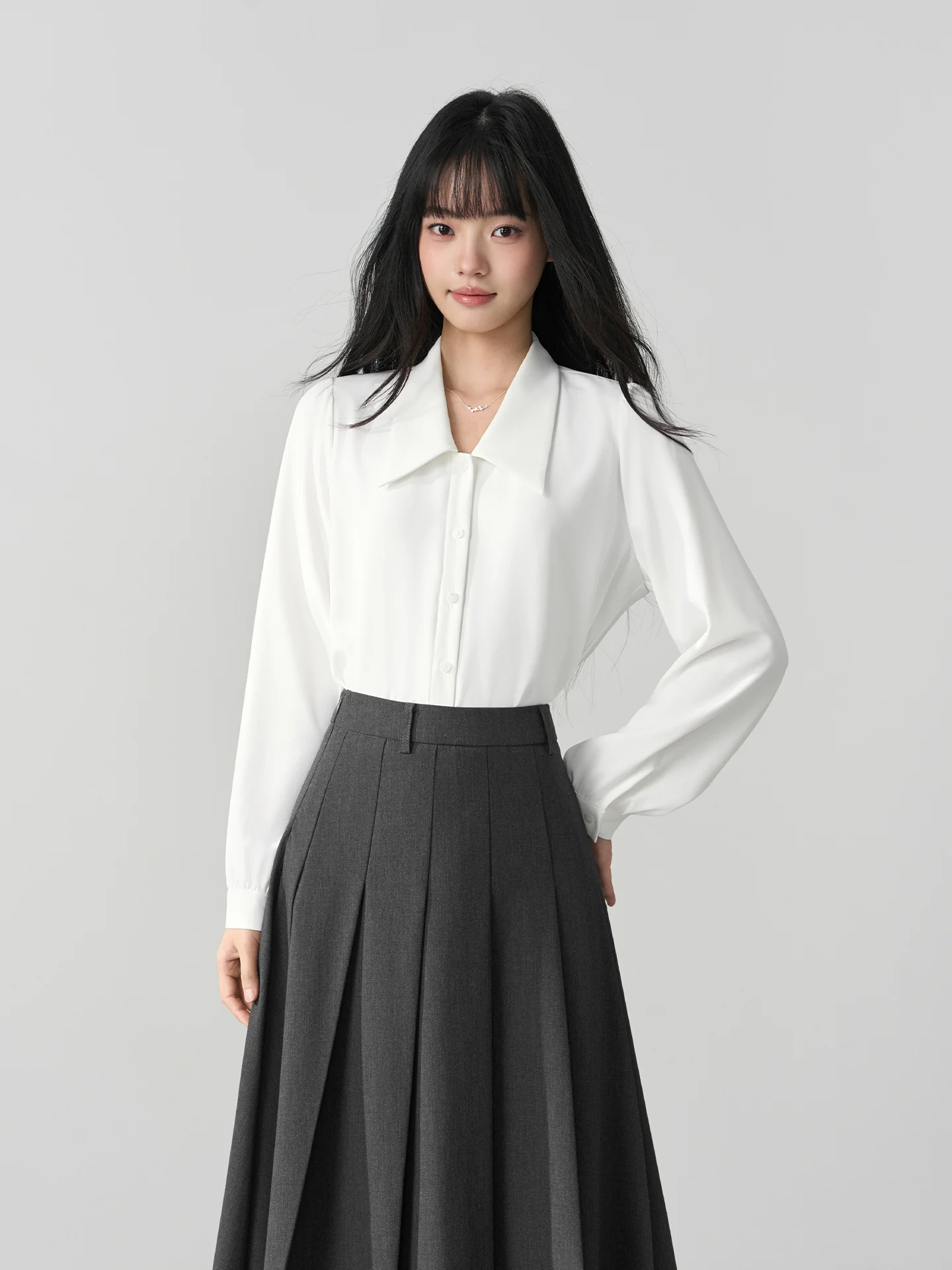 

Женская офисная рубашка Berd Miss White с V-образным вырезом и длинным рукавом, для собеседований, как базовый слой, формальная блузка