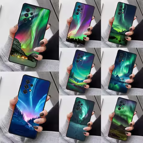 Northern Lights Sky Phone Case For Samsung Galaxy S23 S21 S20 FE S24 S22 Ultra Note20 S10 S9 S8 Plus A40 A52 A12 A13 A53