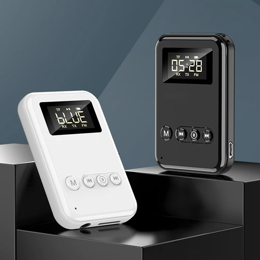 Bluetooth-compatible 5.0 Transmitter Receiver Support TF Card Play Multifunctional Adapter Audio Receiver for Headphone Speaker