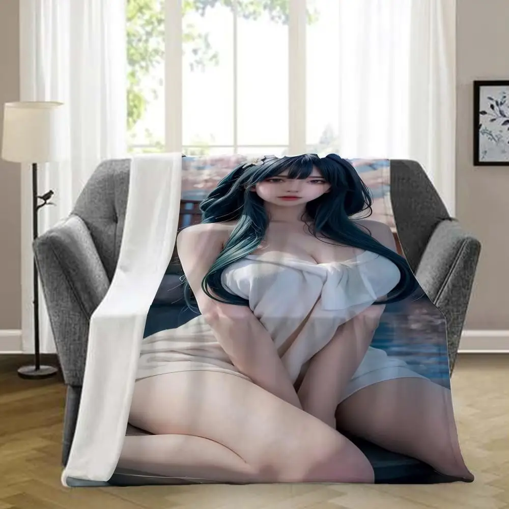 

Sexy suit fancy bra for women Throw Blanket Aesthetic Art Flannel Blanket Portable Home Travel Camping Sofa Picnic Thickening F