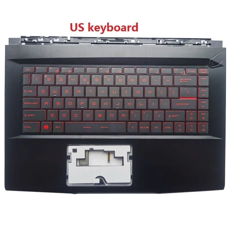 For MSI GF63 MS-16R1 R3 R4 R5 R6 Palmrest Upper Case With Red Backlit Keyboard