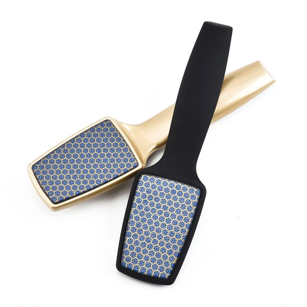 ตะไบเท้านาโนคริสตัล 1 ชิ้น สำหรับขจัดผิวหนังที่ตายแล้ว อุปกรณ์ทำเล็บเท้าแบบพกพา ขัดหนังด้าน ขจัดเซลล์ผิวที่ตายแล้ว สีดำ อุปกรณ์ดูแลเล็บ