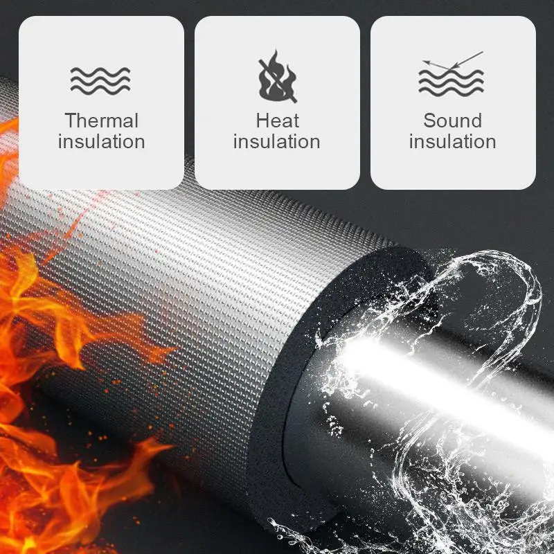 Open-style Self-adhesive Foam Pipe Insulation For Water Pipe Air-conditioning Aluminum Foil Insulation Sleeve Inner Dia 27mm