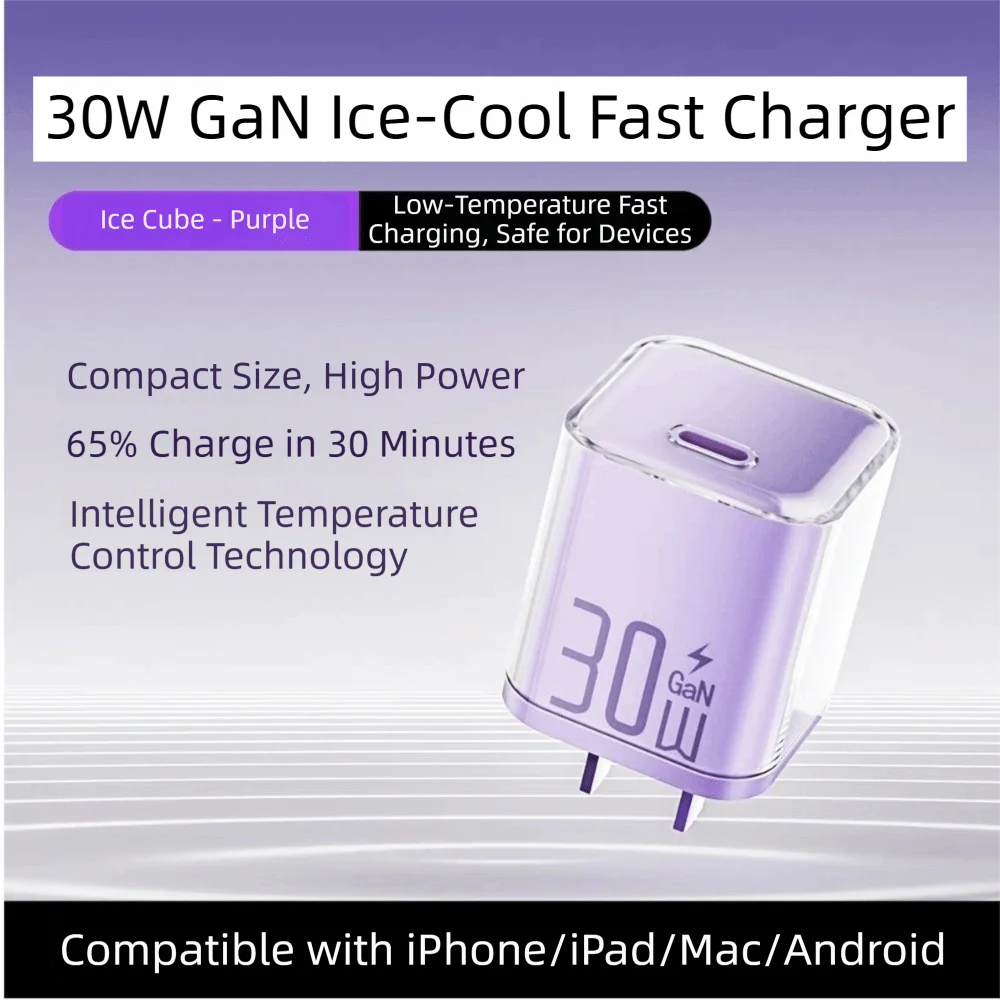 45W Fast Charging USB C Charger Adapter USB Type C 30W Fast Charging PD Charger Adapter Portable Design Quick Charge 3.0