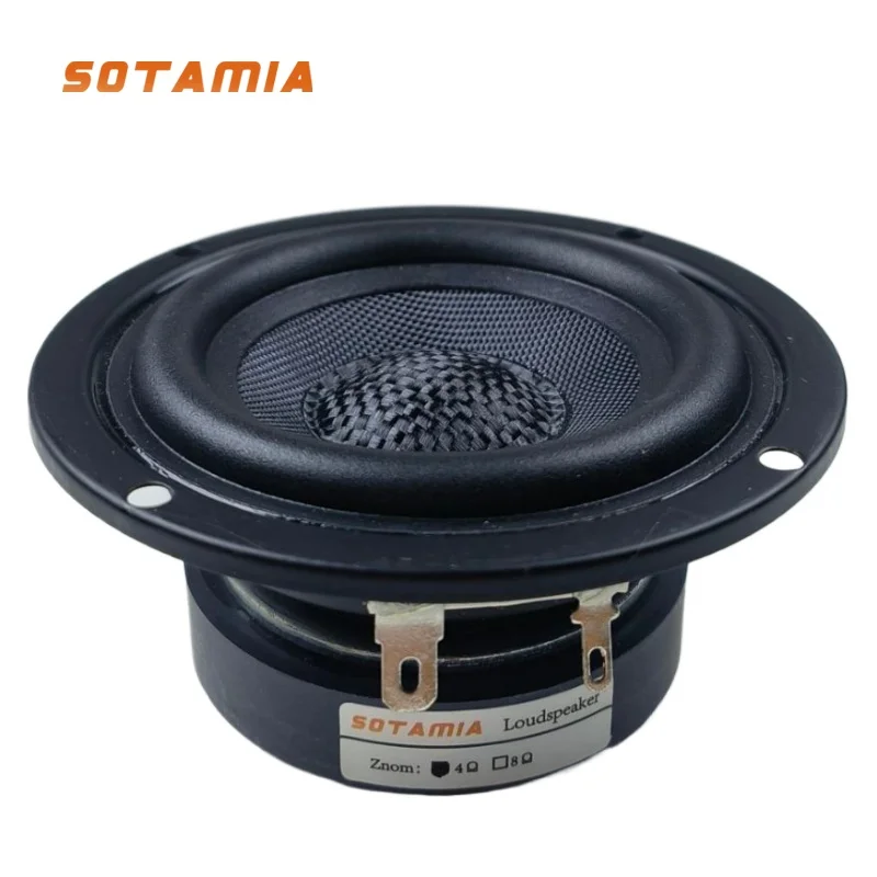 SOTAMIA 1Pcs 3.5 Inch Mid Range Audio Speaker 4 8 Ohm 20W Glass Fiber Cone Waterproof Speaker Hifi Stereo Home Music Loudspeaker