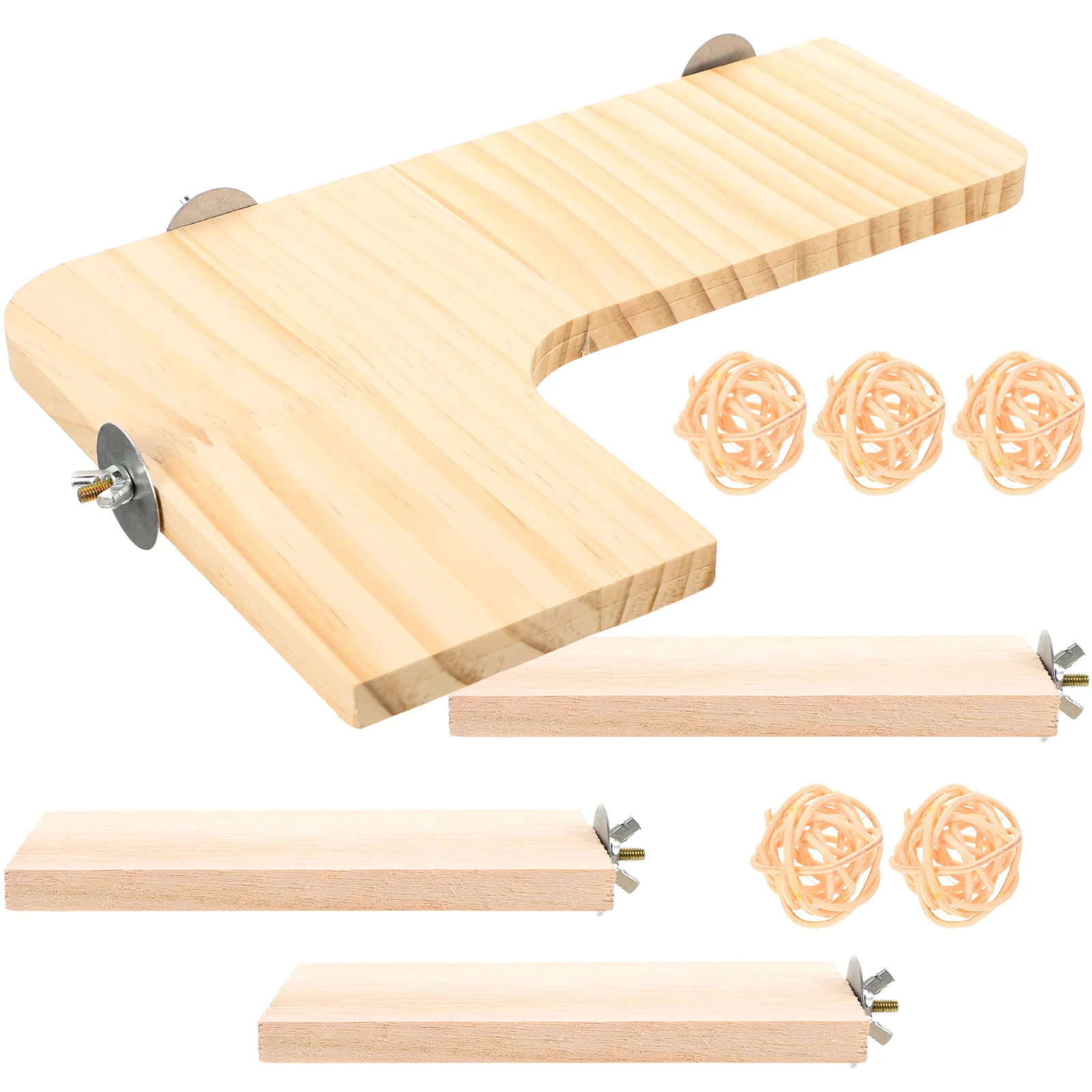 

Toy Hamster Jumping Platform Rat Cage Accessories Squirrel Climbing Board Beige Parrot Wood