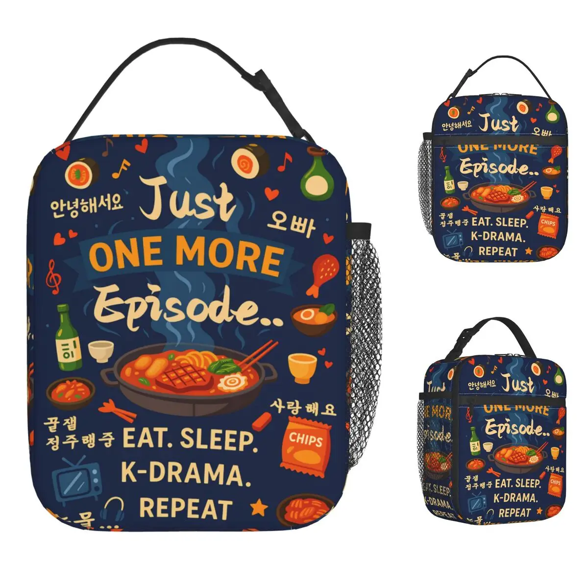 K-Drama K Pop Korean Lunch Bag Convenient Lunch Box Unisex Office Graphic Cooler Bag Kawaii Waterproof Tote Food Bags