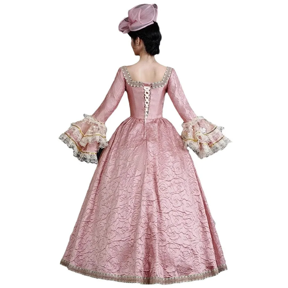 ศาลยุโรปขุนนางชุดหญิงยุคกลาง Retro Gorgeous Photo Catwalk STAGE เครื่องแต่งกาย Robe De Cérémonie Femme