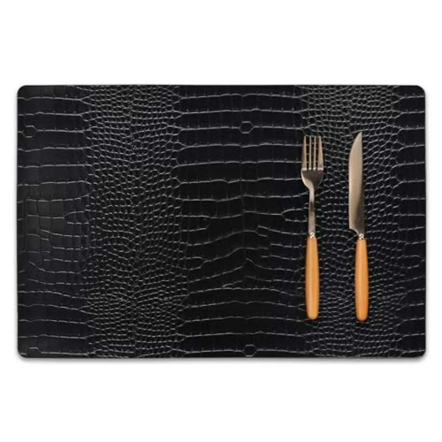 

Set of 8 Faux Leather Placemats PU Table Mats Waterproof Stain Resistant Heat Resistant Easy to Clean for Kitchen Dining Table