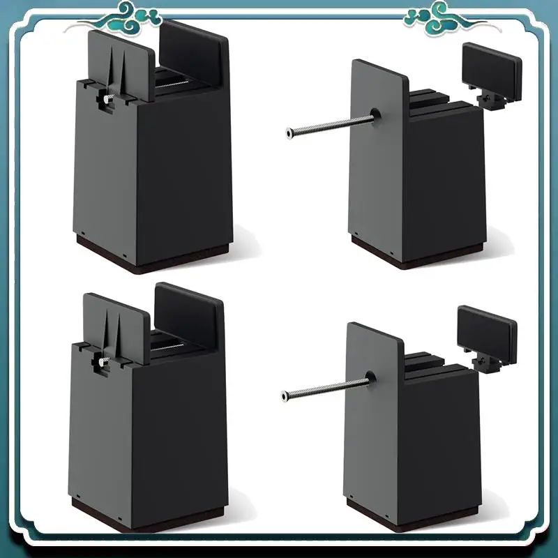 

A67K-Bed Risers, 4 Inch Adjustable Desk Riser Blocks With Screw Clamp 4 Pack Heavy Duty Chair Raisers Fits 0-2 Inch Widths Durab