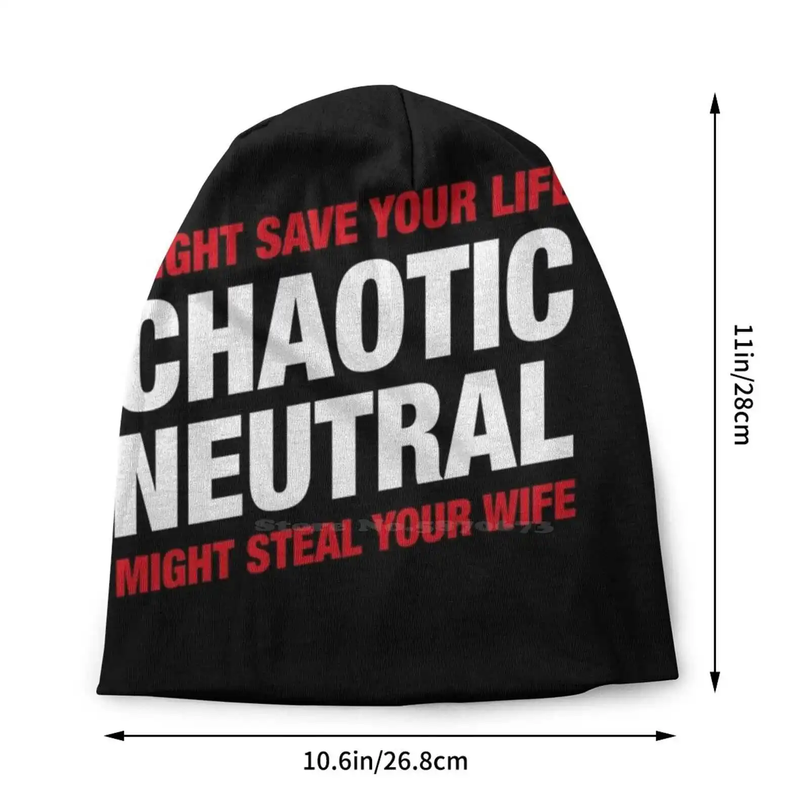 Chaotic Neutral Alignment Meme Might Save Your Life Might Steal Your Wife Knitted Hat Warm Beanie Outdoor Caps And Dnd D And D