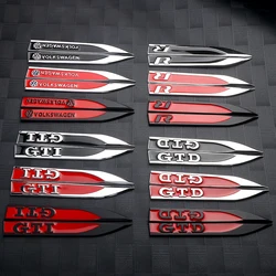 Carro Fender Side Blade Emblema Adesivos, Auto Refit Acessórios, Decoração para Volkswagen VW GTI R GTD Golf Polo Tiguan Jetta, 2pcs