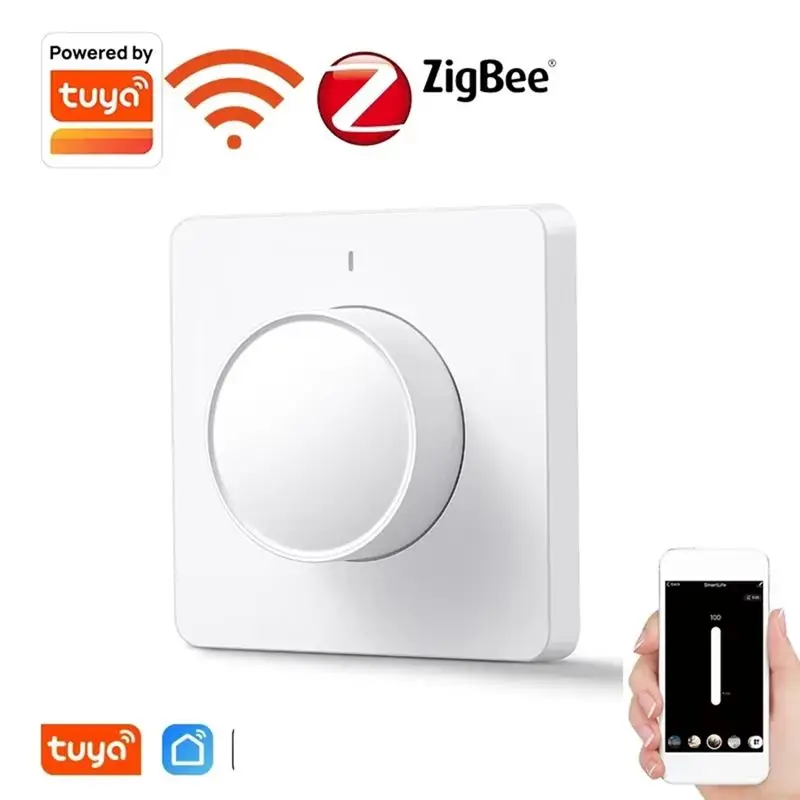 [NEW!A93G】 Tuya Smart Dimmer Light Switch Dimming Panel Wall Smart Switch 220-240V Works With Alexa Google Home APP