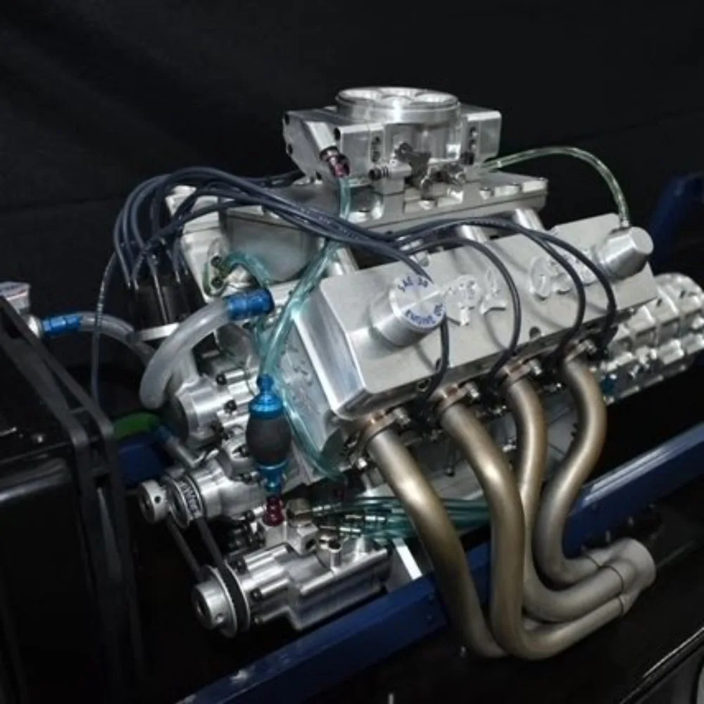 Modelo de motor V8 de aspiración natural completamente funcional, mecanizado CNC, escala 1/4, modelo de motor de metal de alta inversión y alta potencia