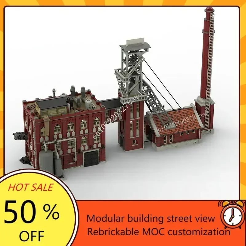 Coal Colliery Mine Factory Modular MOC Creative street view Model Building Blocks Architecture Education Assembly Model Toy Gift