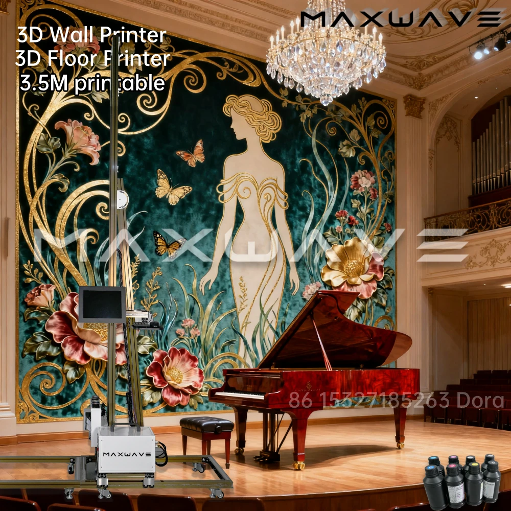 UV Inkjet Printer For Wall/glass/metal/wood/paper/ceramic Wall Floor Ground 2-In-1 Wall Printing Machine CMYKW 5color/7color