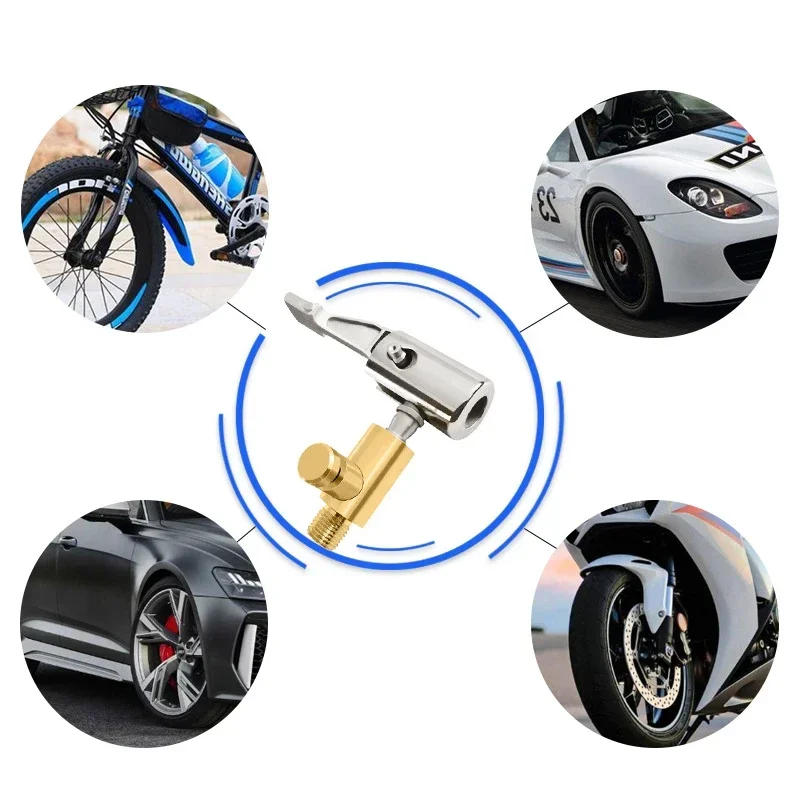 Portable Inflatable Pump for Car Tire Air Chuck Compressor Tire Inflator Tire Chuck with Barb Connector for Hose Repair