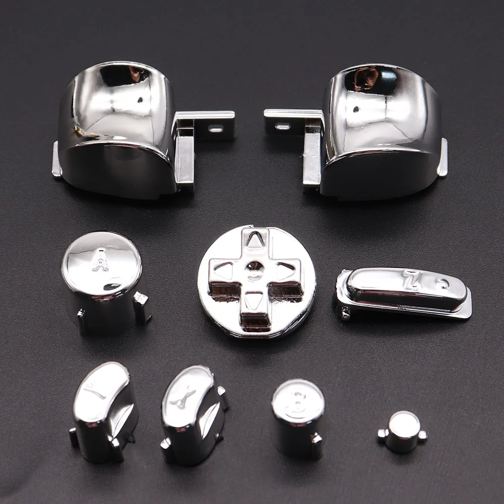 Full Set Chrome Buttons For Gamecube NGC Controller ABXY Z D-Pad L R Trigger Button Mod Kit
