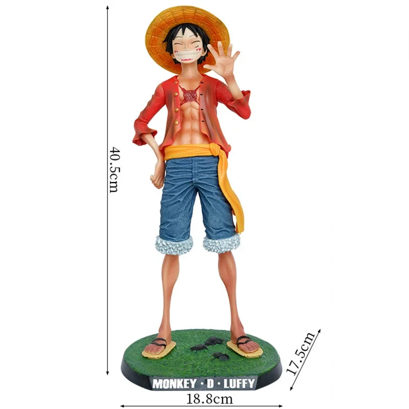 40.5cm One Piece Figure Luffy Straw Hat Smiley GK 1/4 Oversized Anime Figures Big Figurine PVC Statue Model Collection Toy Gifts